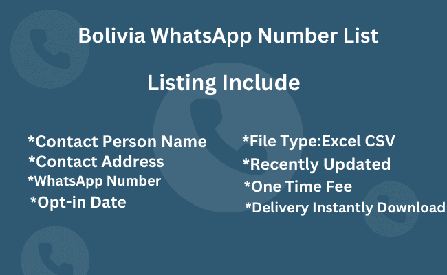 Bolivia whatsapp number list