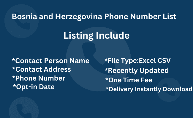 Bosnia and Herzegovina Phone Number List