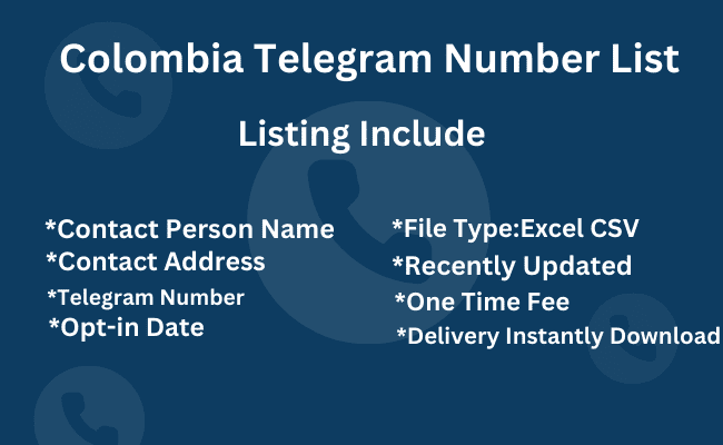 Colombia telegram number list