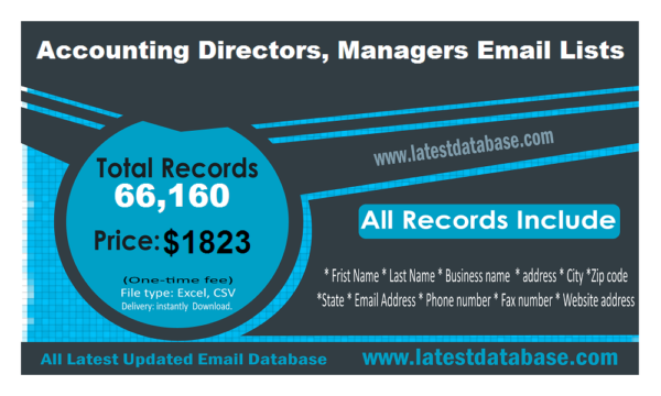 Accounting Directors, Managers Email Data Scrapings