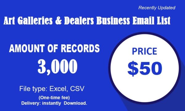 Art Galleries & Dealers Email Data Scraping