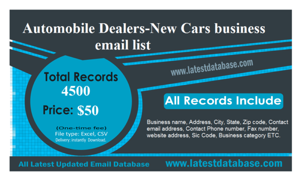 Automobile Dealers-New Cars Email Data Scraping