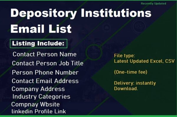 Depository Institutions Email Data Scraping