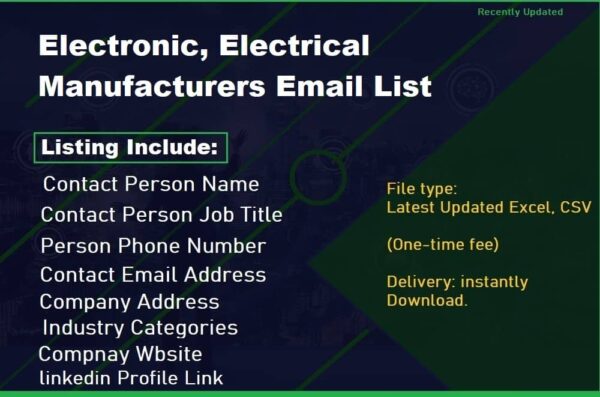 Electronic, Electrical Manufacturers Email Data Scraping