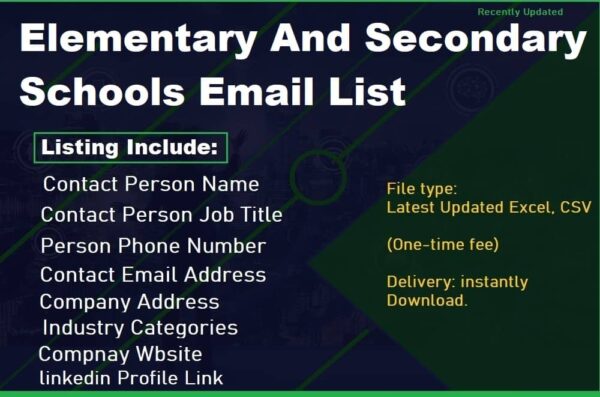 Elementary And Secondary Schools Email Data Scraping