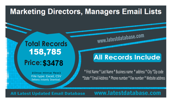 Marketing Directors, Managers Email Data Scrapings