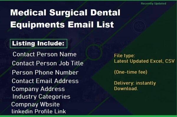 Medical Surgical Dental Equipments Email Data Scraping