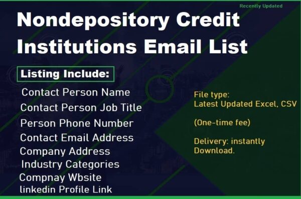 Nondepository Credit Institutions Email Data Scraping