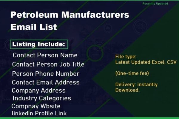 Petroleum Manufacturers Email Data Scraping