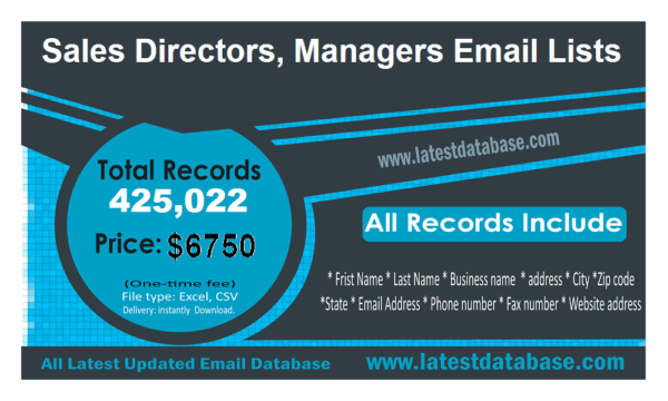 Sales Directors, Managers Email Data Scrapings