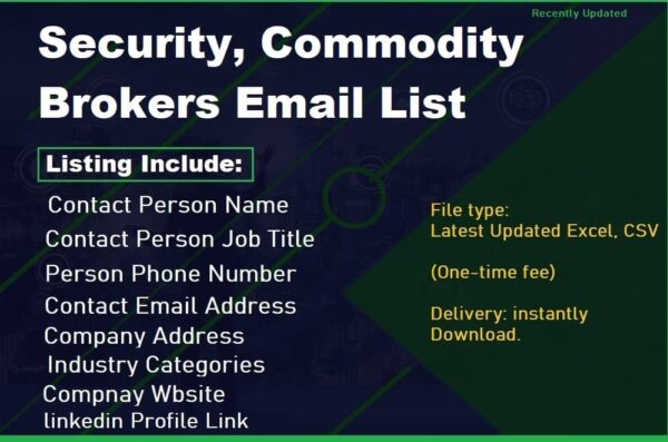 Security, Commodity Brokers Email Data Scraping