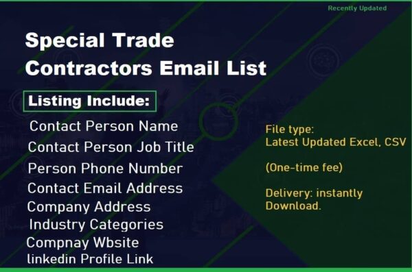 Special Trade Contractors Email Data Scraping