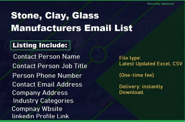 Stone, Clay, Glass Manufacturers Email Data Scraping