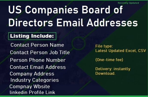 US Companies Board of Directors Email Data Scrapinges