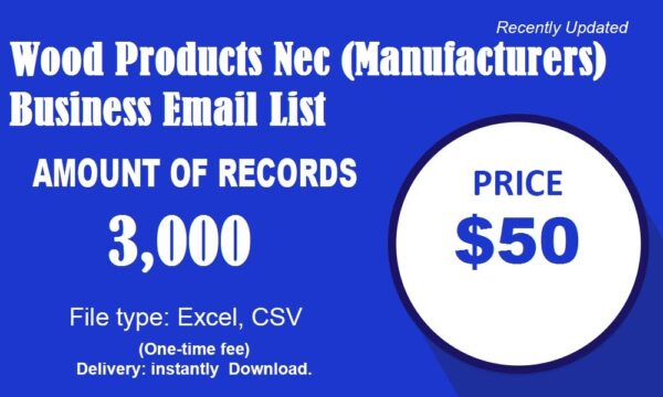 Wood Products Nec (Manufacturers) Email Data Scraping